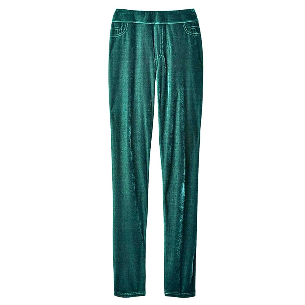 Coldwater Creek Teal Velvet Leggings